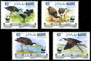 Мальдивы, 2013, WWF, Птицы, 4 марки